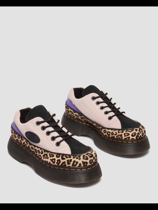 Dr. Martens Shoes - Dr. Martens Buzz Light Tan + Powder Pink - Mini Leopard Spot